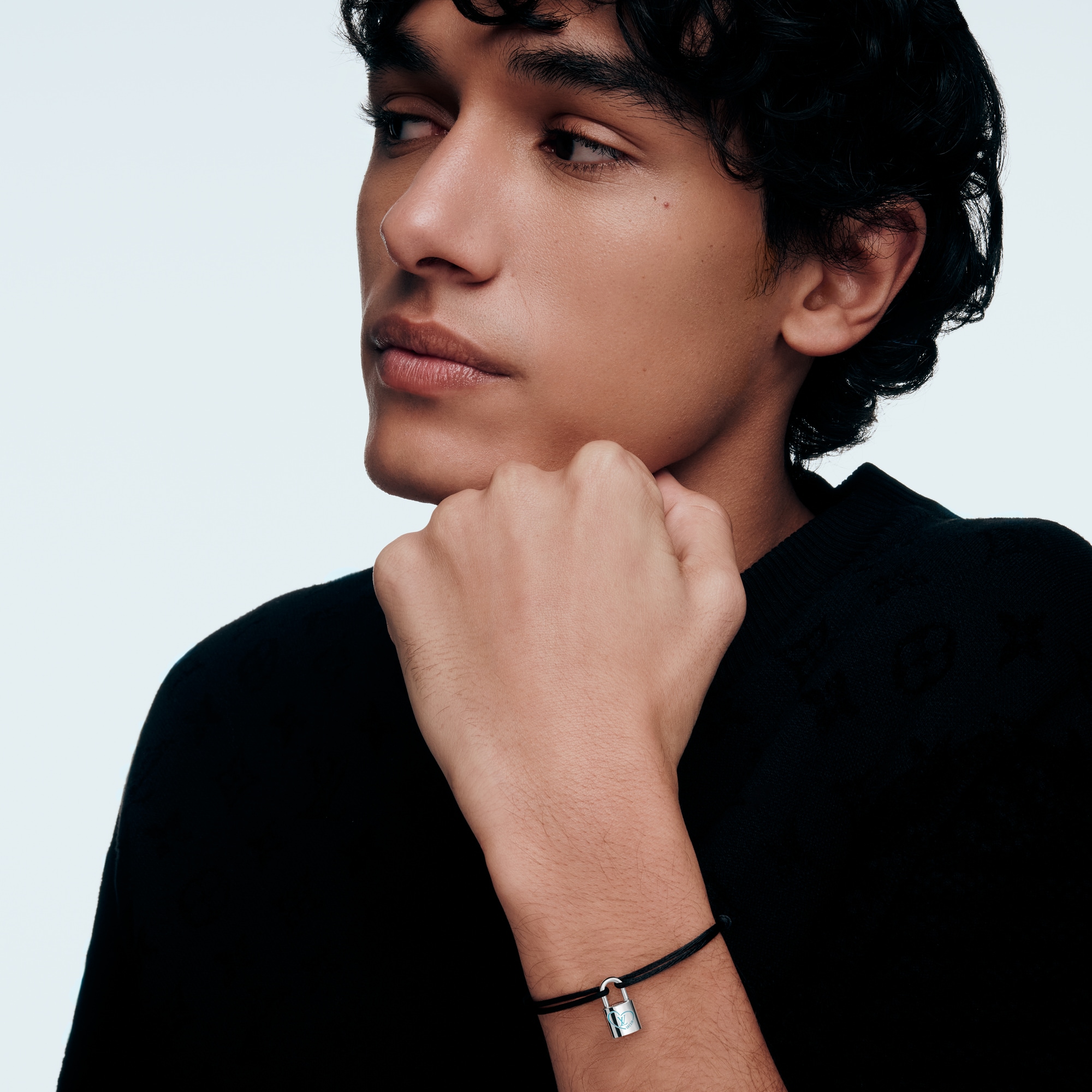 Silver Lockit x Felix Bracelet, Silver, Blue Lacquer and Black